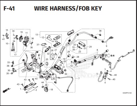 F-41 Wire Harness Fob Key – Honda ADV 160