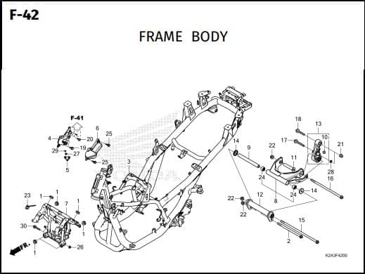 F-42 Frame Body – Katalog Honda Forza