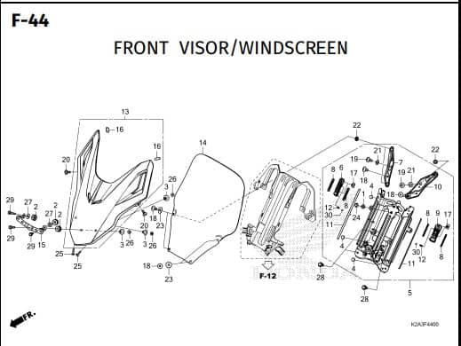 F-44 FRONT VISOR WINDSCREEN