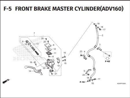 F-5 FRONT BRAKE MASTER CYLINDER ADV160