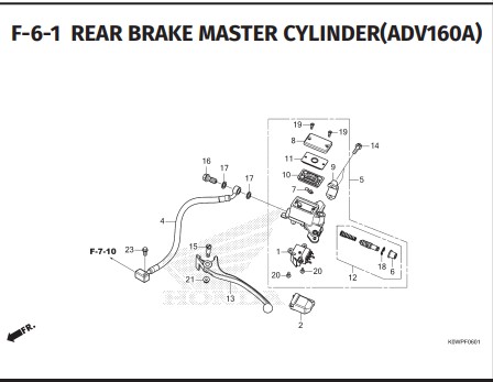 F-6-1 REAR BRAKE MASTER CYLINDER ADV160A