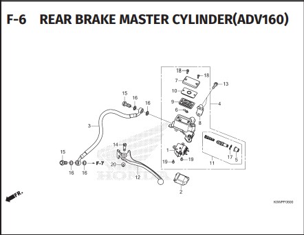 F-6 REAR BRAKE MASTER CYLINDER ADV160