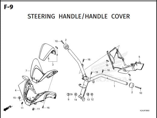 F-9 Steering Handle Handle Cover – Katalog Honda Forza