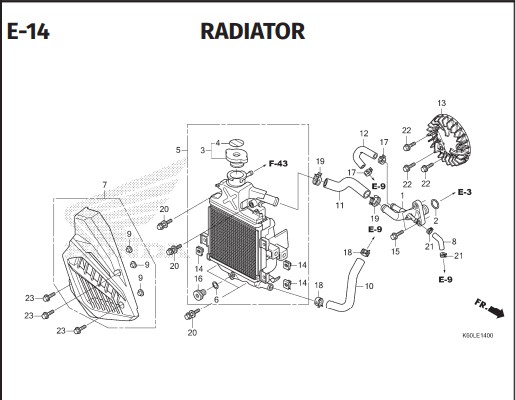 E-14 Radiator – Katalog Suku Cadang Honda Vario 125 K2V