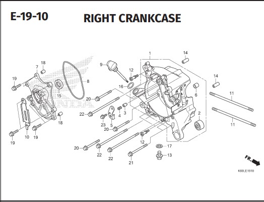 E-19-10 RIGHT CRANKCASE