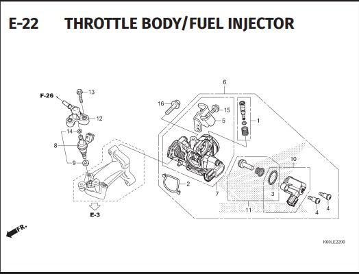 E-22 THROTTLE BODY FUEL INJECTOR