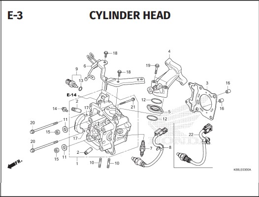 E-3 Cylinder Head – Katalog Honda Vario 125 K2V