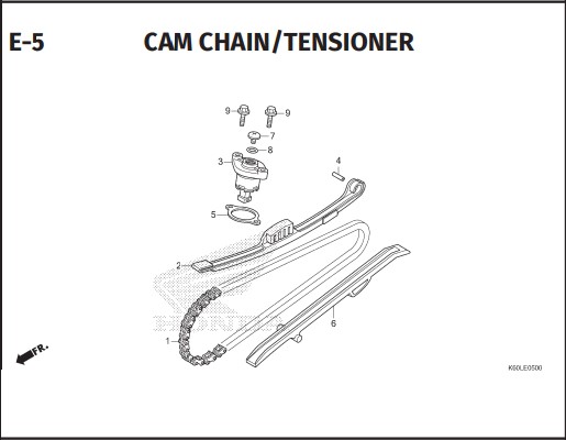 E-5 Cam Chain Tensioner – Katalog Suku Cadang Honda Vario 125 K2V