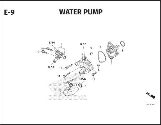 E-9 Water Pump – Katalog Suku Cadang Honda Vario 125 K2V