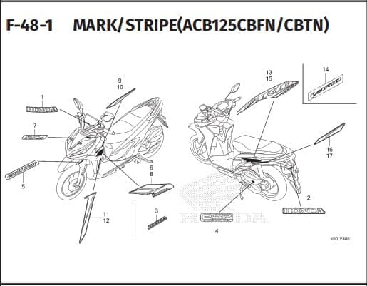 F-48-1 Mark Stripe – Katalog Suku Cadang Honda Vario 125 K2V