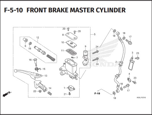 F-5-10 FRONT BRAKE MASTER CYLINDER