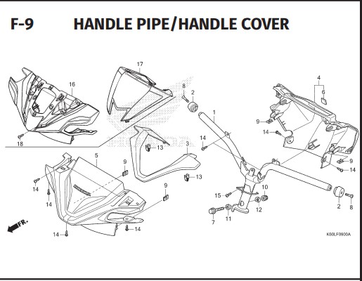 F-9 Handle Pipe Handle Cover – Katalog Suku Cadang Honda Vario 125 K2V