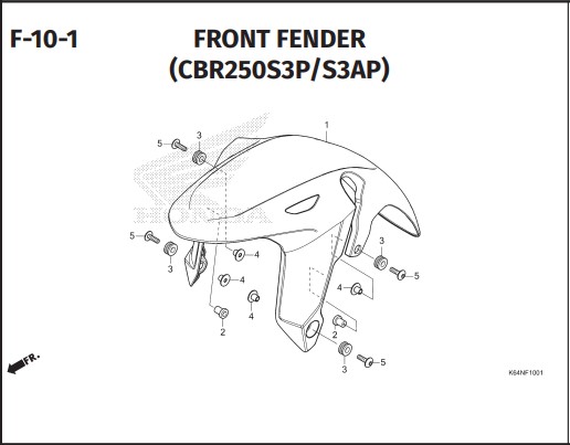 F-10-1 FRONT FENDER