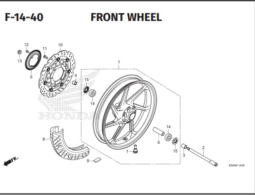 F-14-40 Front Wheel – Katalog Honda CBR 250RR K64N