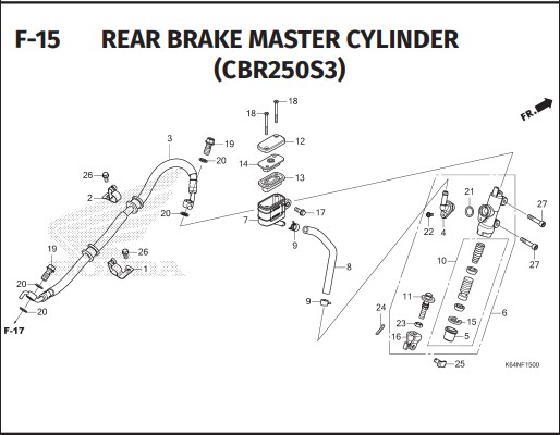 F-15 REAR BRAKE MASTER CYLINDER