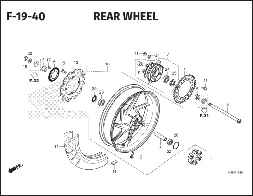 F-19-40 REAR WHEEL