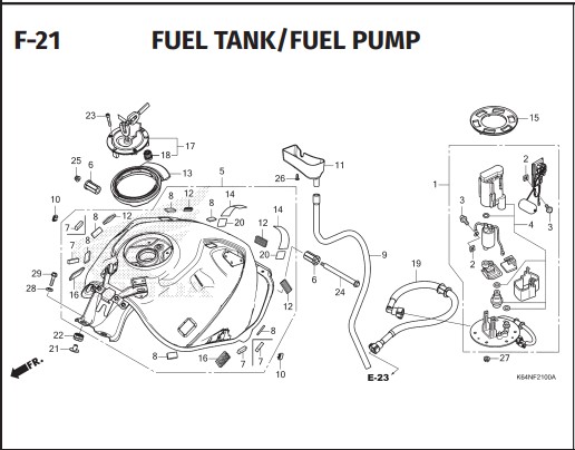 F-21 Fuel Tank Fuel Pump – Katalog Honda CBR 250RR K64N