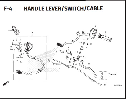 F-4 HANDLE LEVER SWITCH CABLE