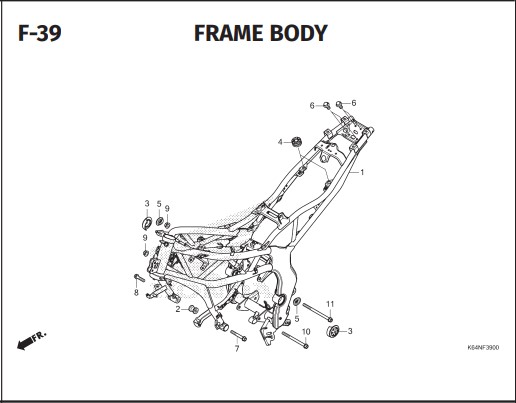 F-39 Frame Body – Katalog Honda CBR 250RR K64N