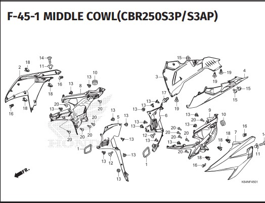 F-45-1 MIDDLE COWL