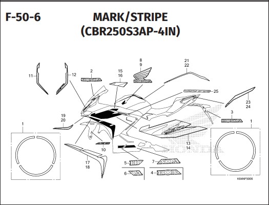 F-50-6 Mark Stripe – Katalog Honda CBR 250RR K64N