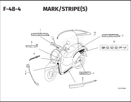 F-48-4 Mark/Stripe(5) – Katalog Honda Scoopy eSP K2F