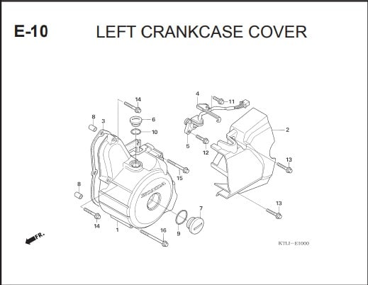 E-10 Left Crankcase Cover – Katalog Honda Supra FIT X