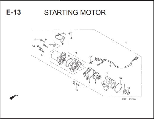 E-13 Starting Motor – Katalog Honda Supra FIT X