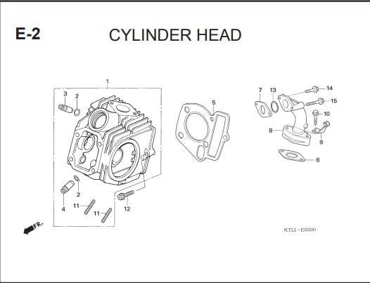 E-2 Cylinder Head – Katalog Honda Supra FIT X