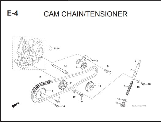 E-4 CAM CHAIN TENSIONER