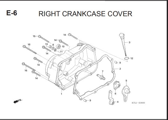 E-6 Right Crankcase  Cover – Katalog Honda Supra FIT X