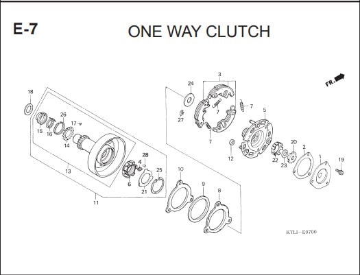 E-7 One Way Clutch – Katalog Honda Supra FIT X