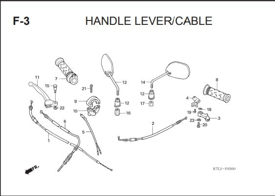 F-3 Handle Lever Cable – Katalog Honda Supra FIT X