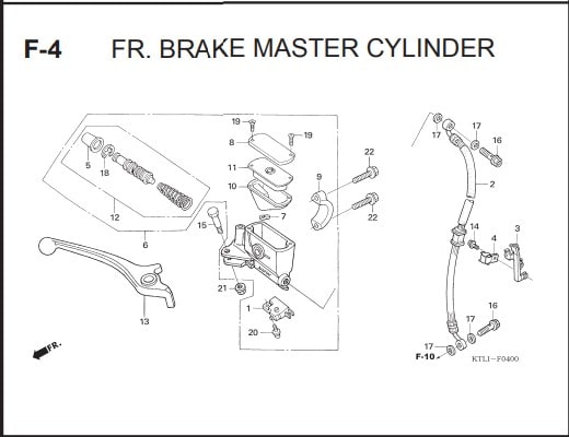 F-4 Front Brake Master Cylinder – Katalog Honda Supra FIT X