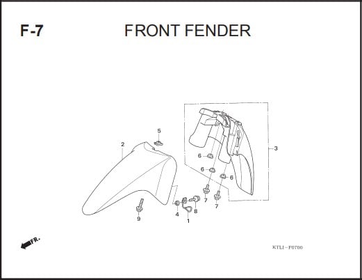 F-7 FRONT FENDER