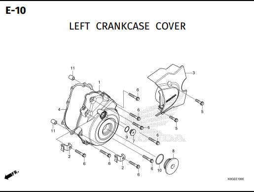 E-10 Left Crankcase Cover