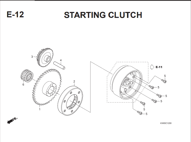 E-12 Starting Clutch – Katalog Suku Cadang Honda Blade 110