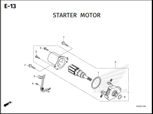 E-13 Starter Motor – Katalog Honda Super Cub 125