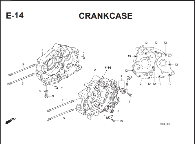 E-14 Crankcase – Katalog Suku Cadang Honda Blade 110