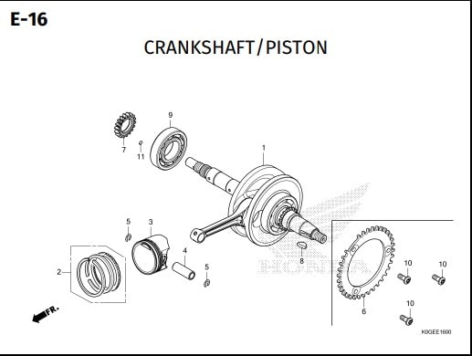 E-16 Crankshaft Piston