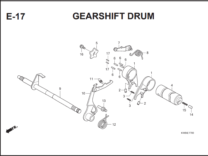 E-17 Gearshift Drum – Katalog Suku Cadang Honda Blade 110