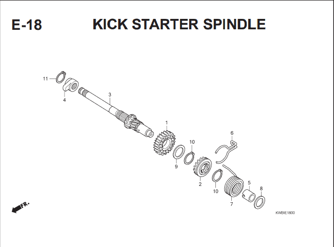 E-18 Kick Starter Spindle