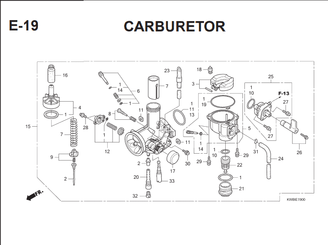 E-19 Carburetor – Katalog Suku Cadang Honda Blade 110