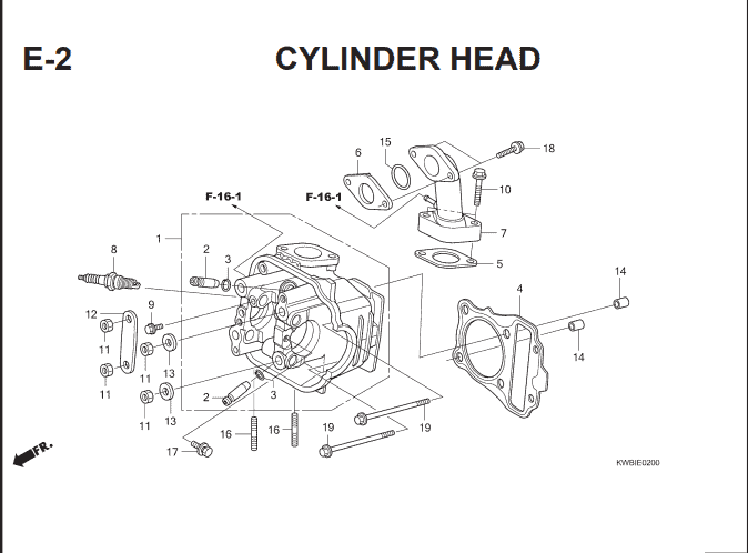 E-2 Cylinder Head – Katalog Suku Cadang Honda Blade 110