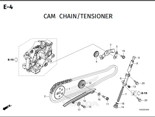 E-4 Cam Chain Tensioner – Katalog Honda Super Cub 125