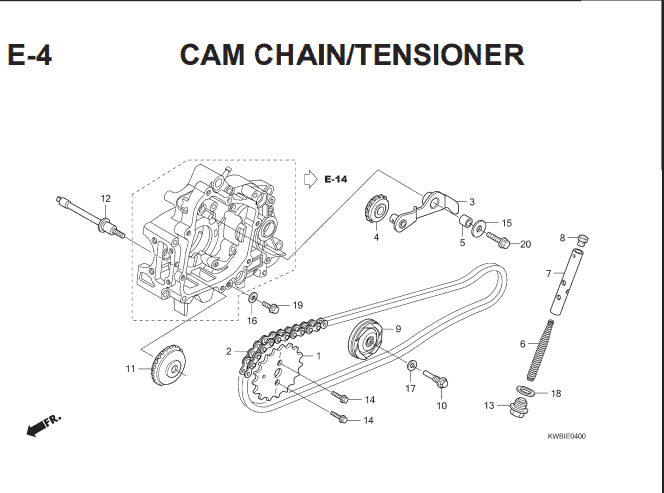 E-4 Cam Chain Tensioner – Katalog Suku Cadang Honda Blade 110