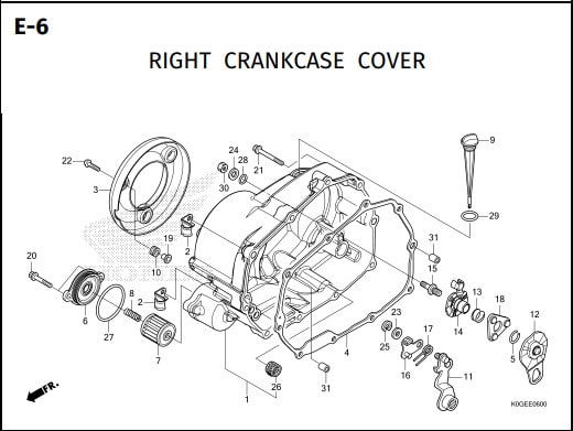 E-6 Right Crankcase Cover