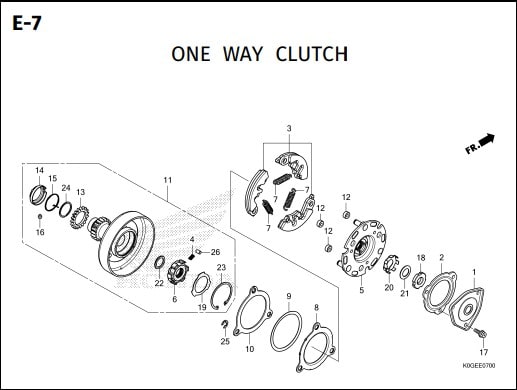 E-7 One Way Cluctch