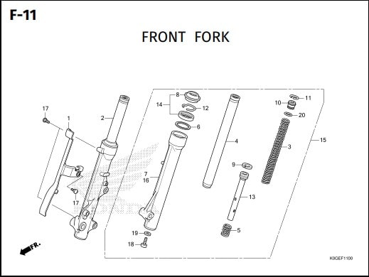 F-11 Front Fork – Katalog Honda Super Cub 125