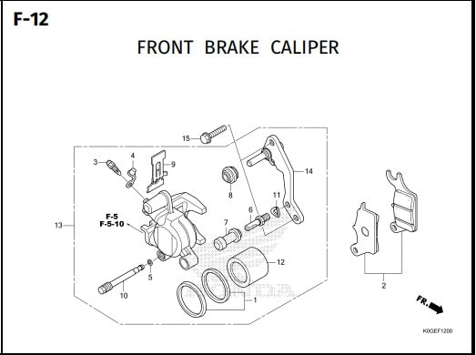 F-12 Front Brake Caliper – Katalog Honda Super Cub 125